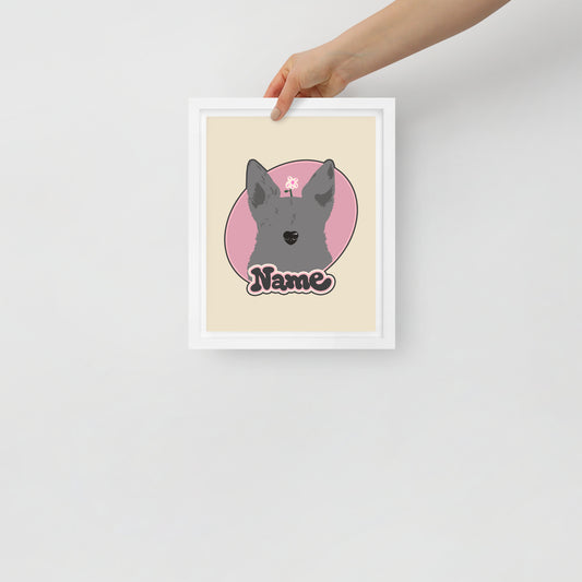 Framed Canvas Art with Your Pet Portrait
