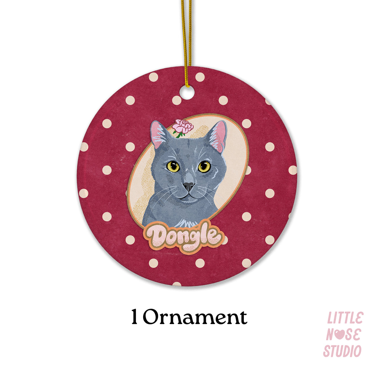 Pet Portrait Ceramic Ornament — Made from Your Finished Portrait