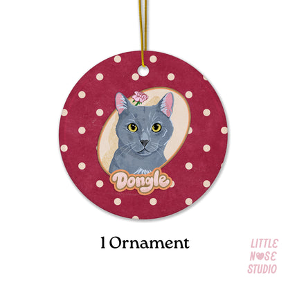 Pet Portrait Ceramic Ornament — Made from Your Finished Portrait