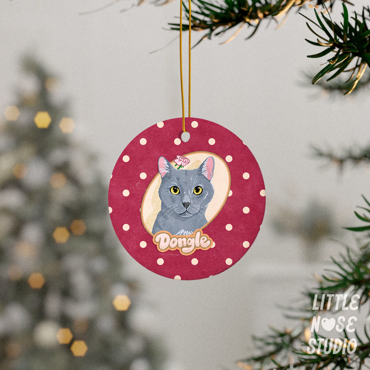 Pet Portrait Ceramic Ornament — Made from Your Finished Portrait