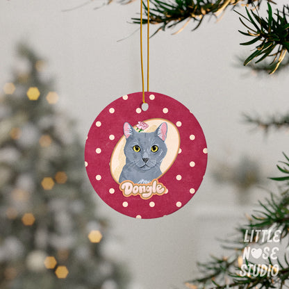 Pet Portrait Ceramic Ornament — Made from Your Finished Portrait
