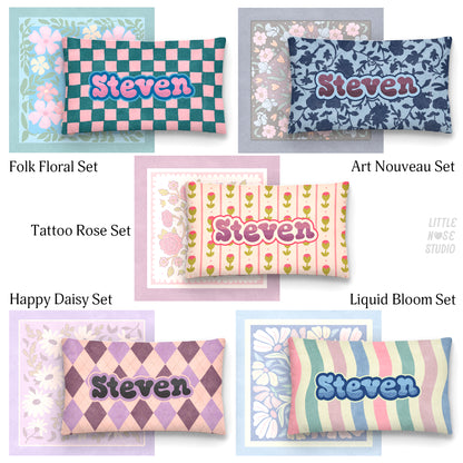 Floral Coordinating Pet Name Lumbar Pillow – Folk Floral