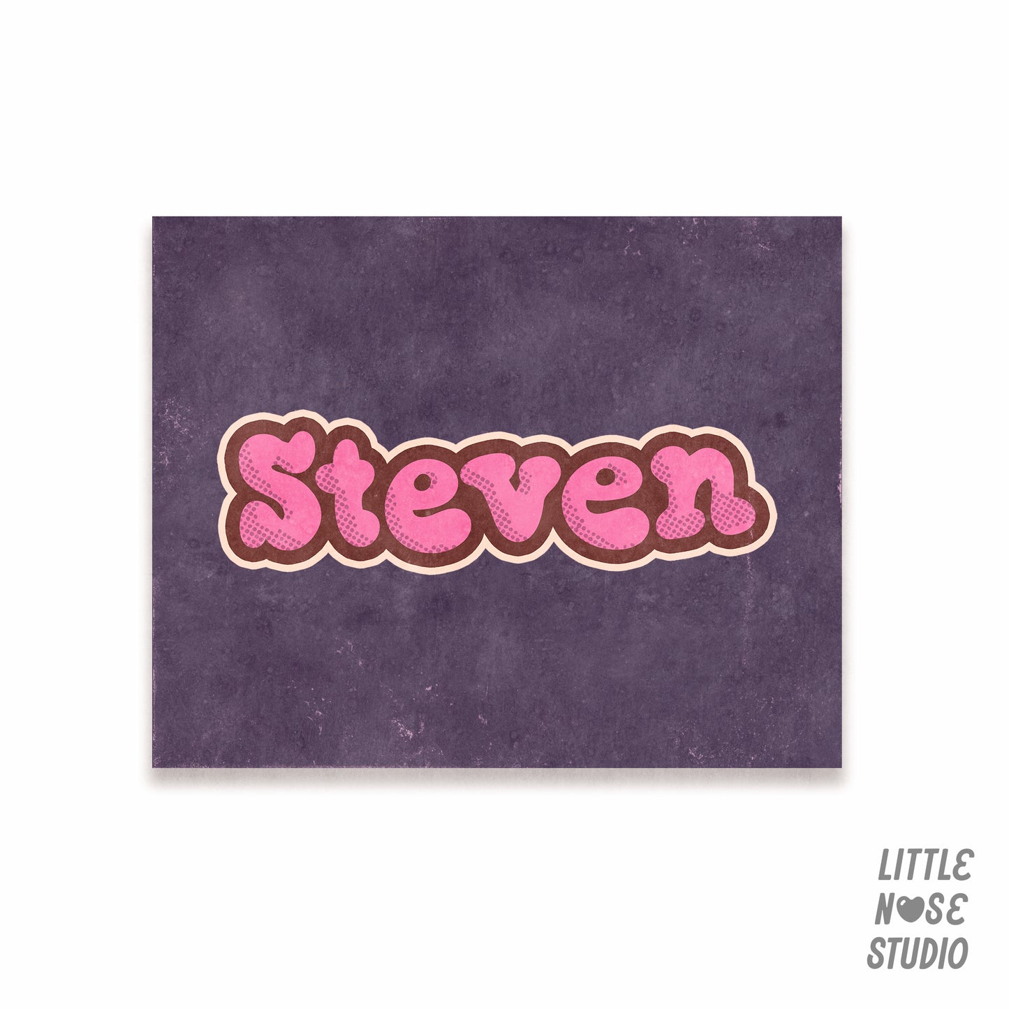 printed bubble letters (not cursive)