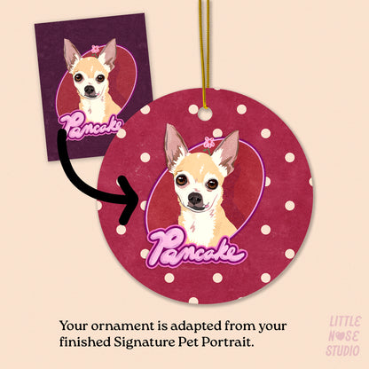 Pet Portrait Ceramic Ornament — Made from Your Finished Portrait