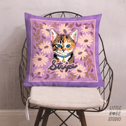 Floral Pillow with Your Portrait – Happy Daisy