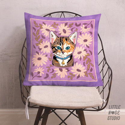 Floral Pillow with Your Portrait – Happy Daisy