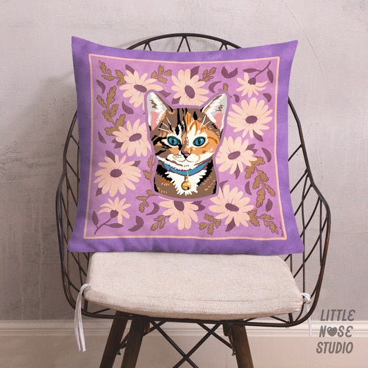 Floral Pillow with Your Portrait – Happy Daisy