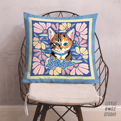 Floral Pillow with Your Portrait – Liquid Bloom