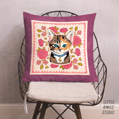 Floral Pillow with Your Portrait – Tattoo Rose