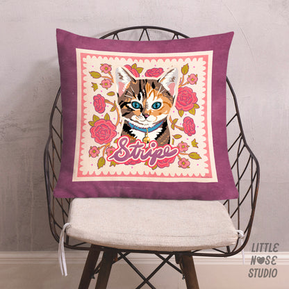 Floral Pillow with Your Portrait – Tattoo Rose