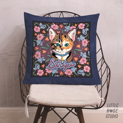 Floral Pillow with Your Portrait – Art Nouveau