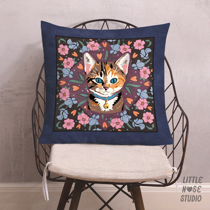 Floral Pillow with Your Portrait – Art Nouveau
