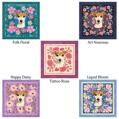 Floral Pillow with Your Portrait – Art Nouveau