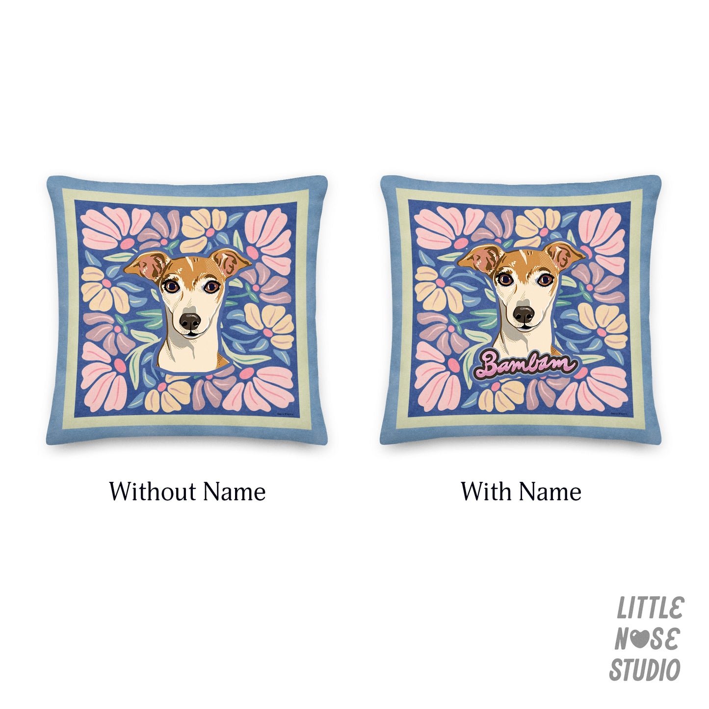Floral Pillow with Your Portrait – Liquid Bloom