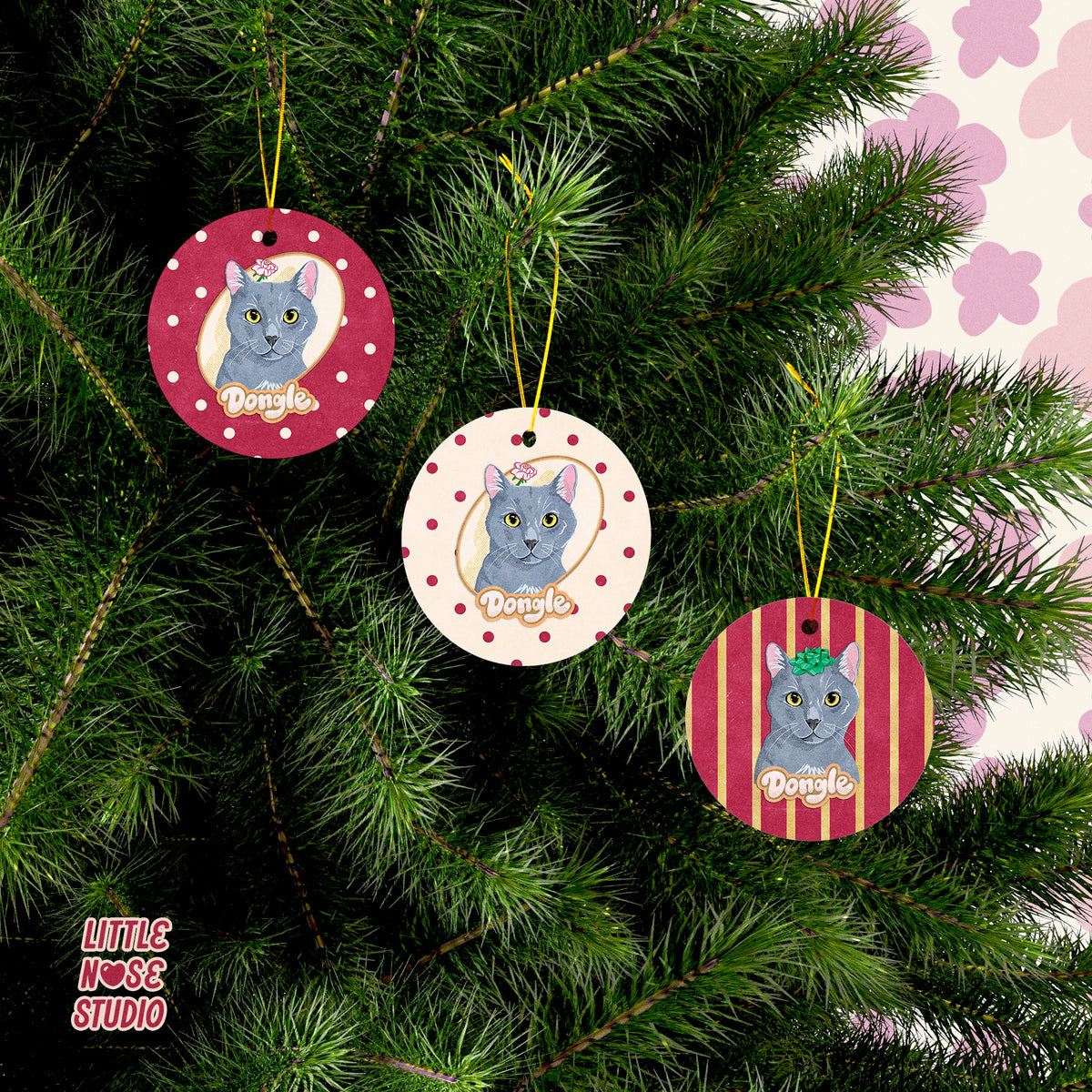 Pet Portrait Ceramic Ornament — Made from Your Finished Portrait