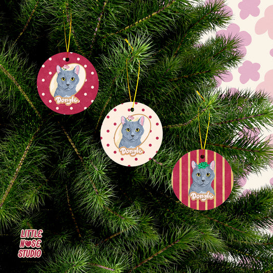 Pet Portrait Ceramic Ornament — Made from Your Finished Portrait