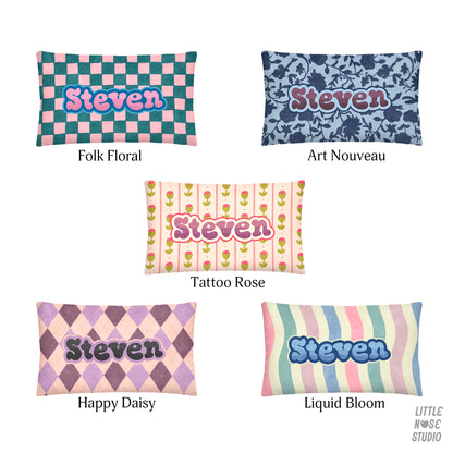 Floral Coordinating Pet Name Lumbar Pillow – Folk Floral