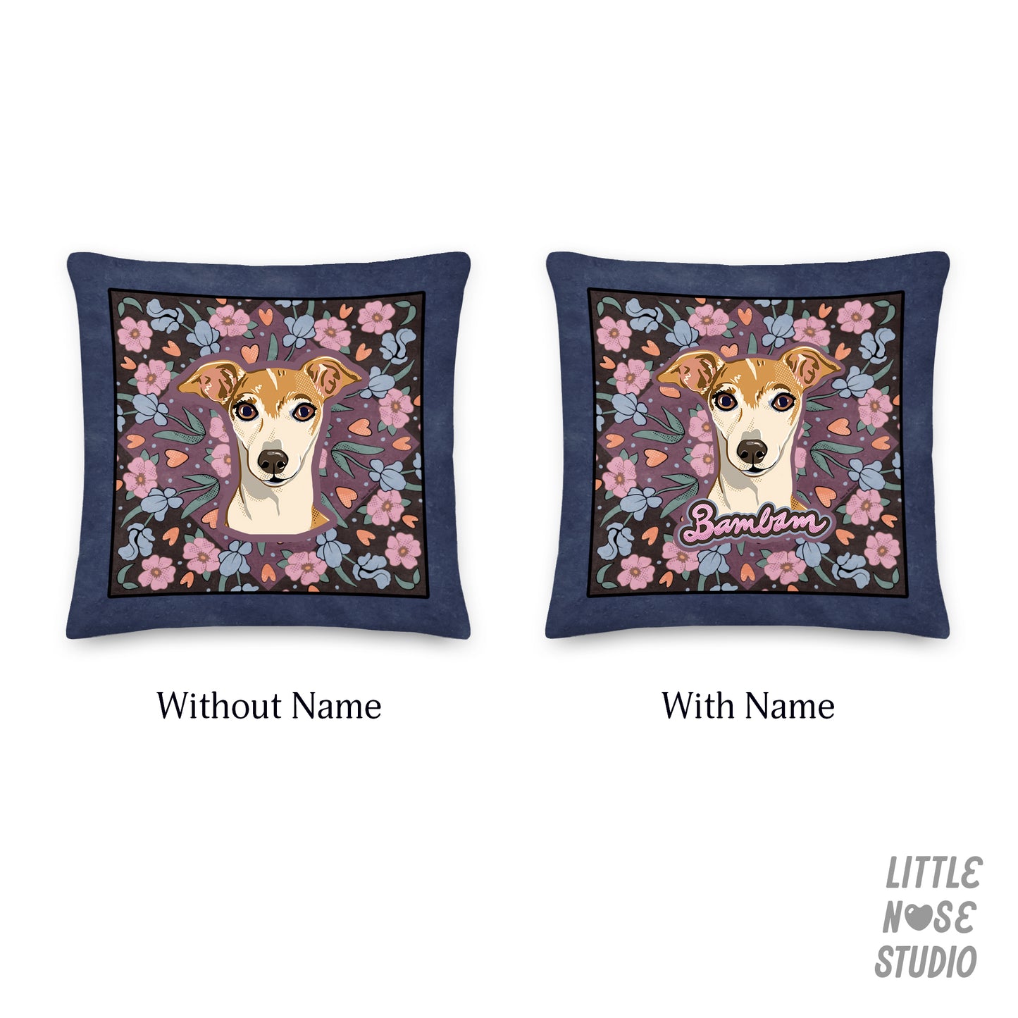 Floral Pillow with Your Portrait – Art Nouveau