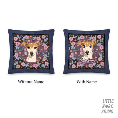 Floral Pillow with Your Portrait – Art Nouveau