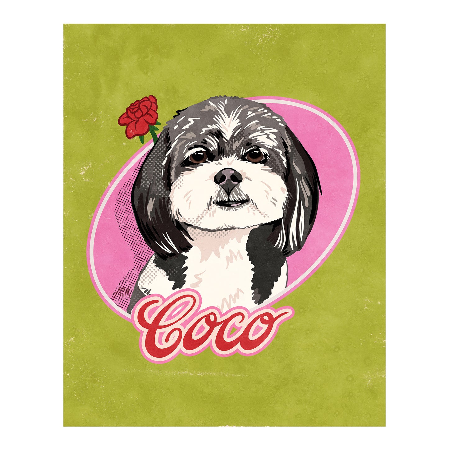 cursive bubble letters (flowing handwriting)