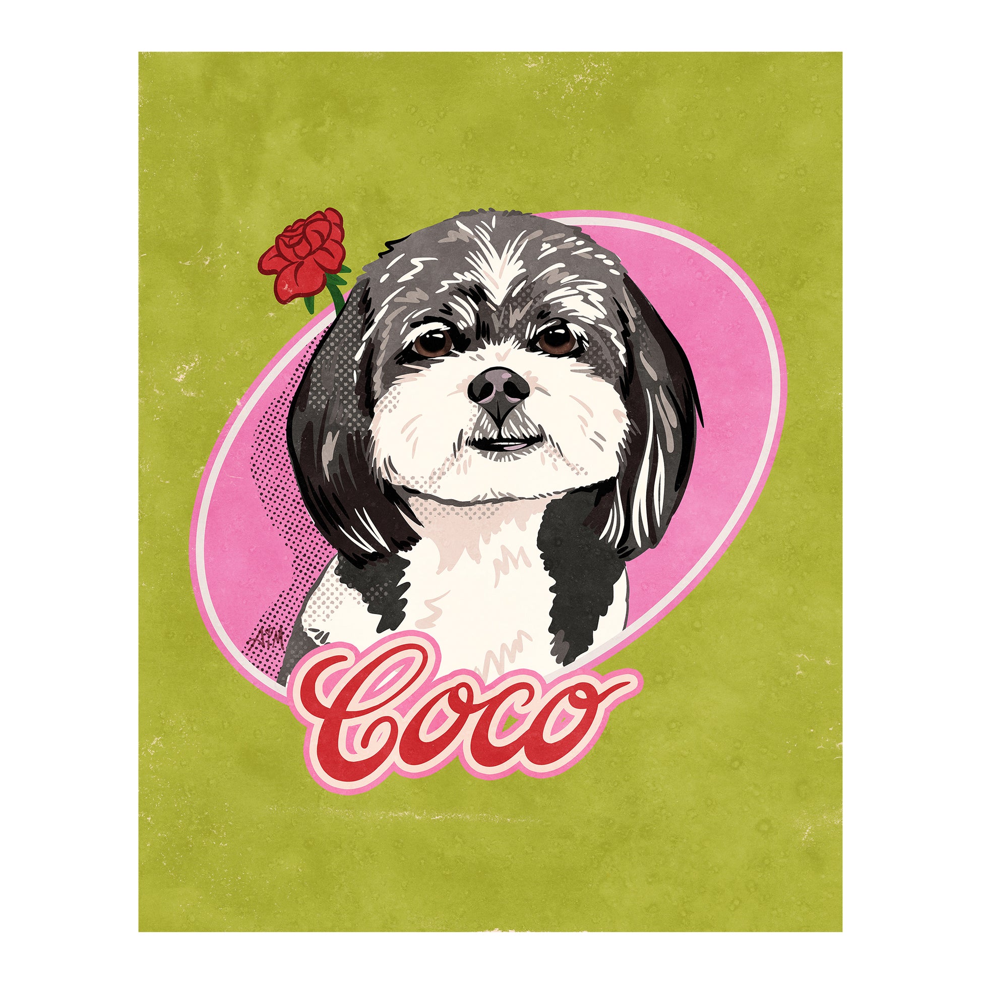 cursive bubble letters (flowing handwriting)