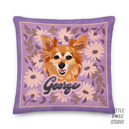 Floral Pillow with Your Portrait – Happy Daisy