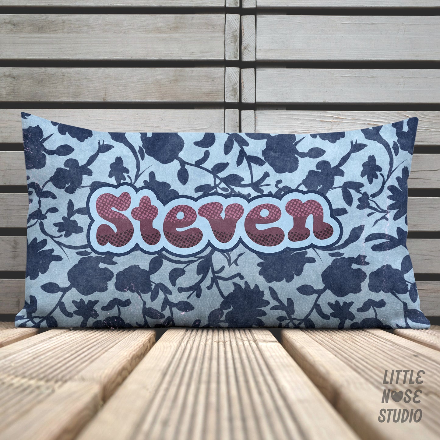 Floral Coordinating Pet Name Lumbar Pillow – Art Nouveau