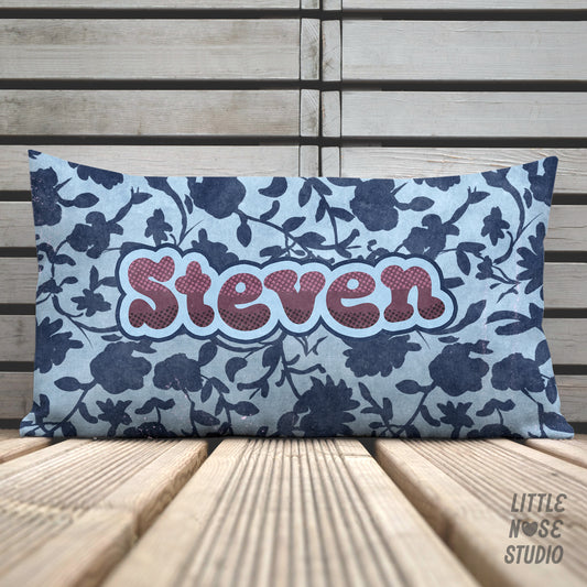Floral Coordinating Pet Name Lumbar Pillow – Art Nouveau