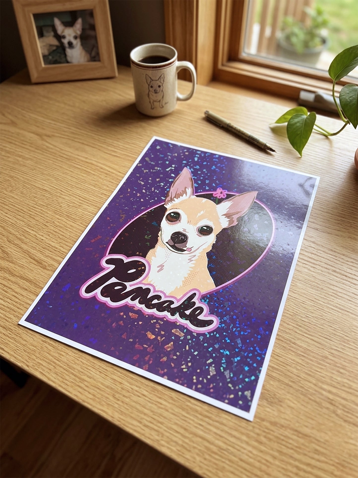 Sparkly Art Print of Your Pet Portrait