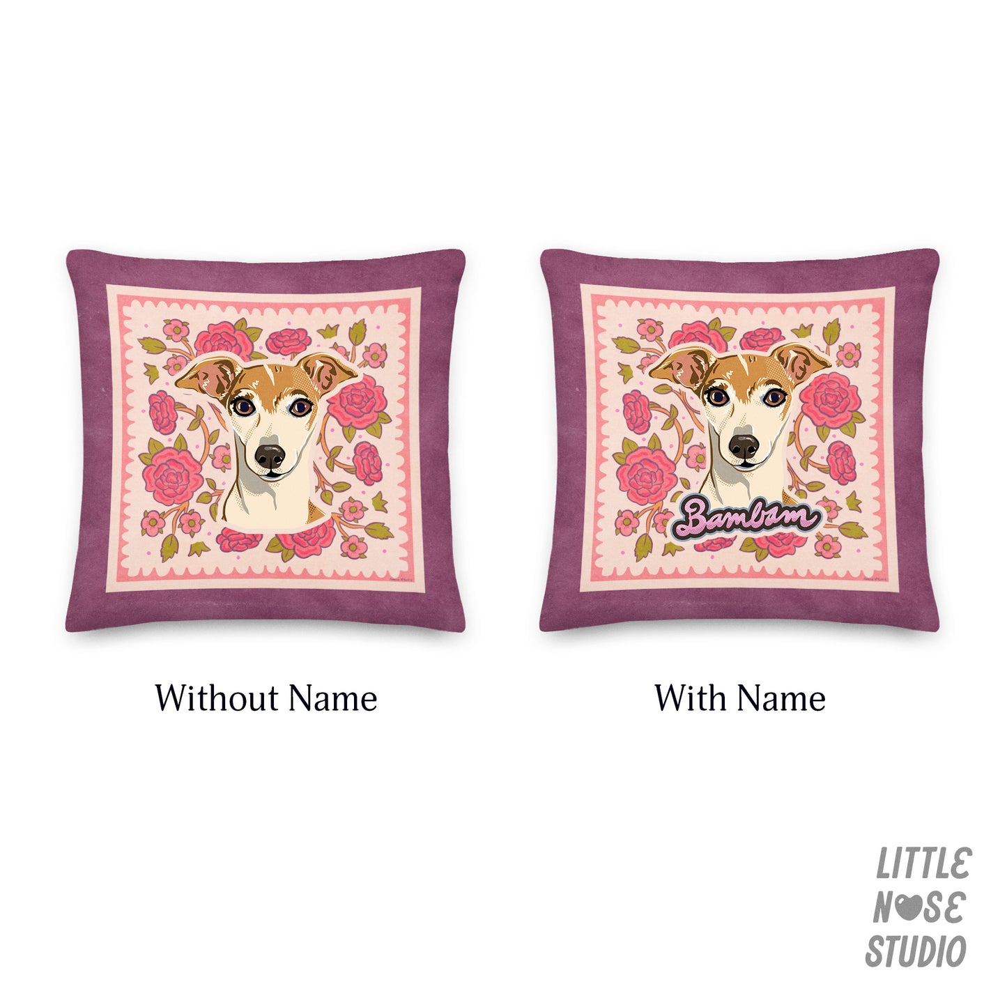 Floral Pillow with Your Portrait – Tattoo Rose
