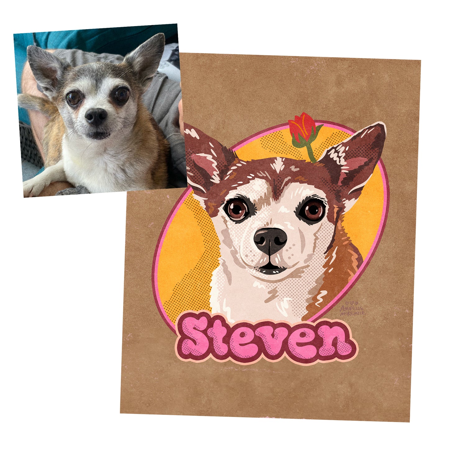 Signature Pet Portrait – Hand-Drawn Digital Illustration (Start Here)