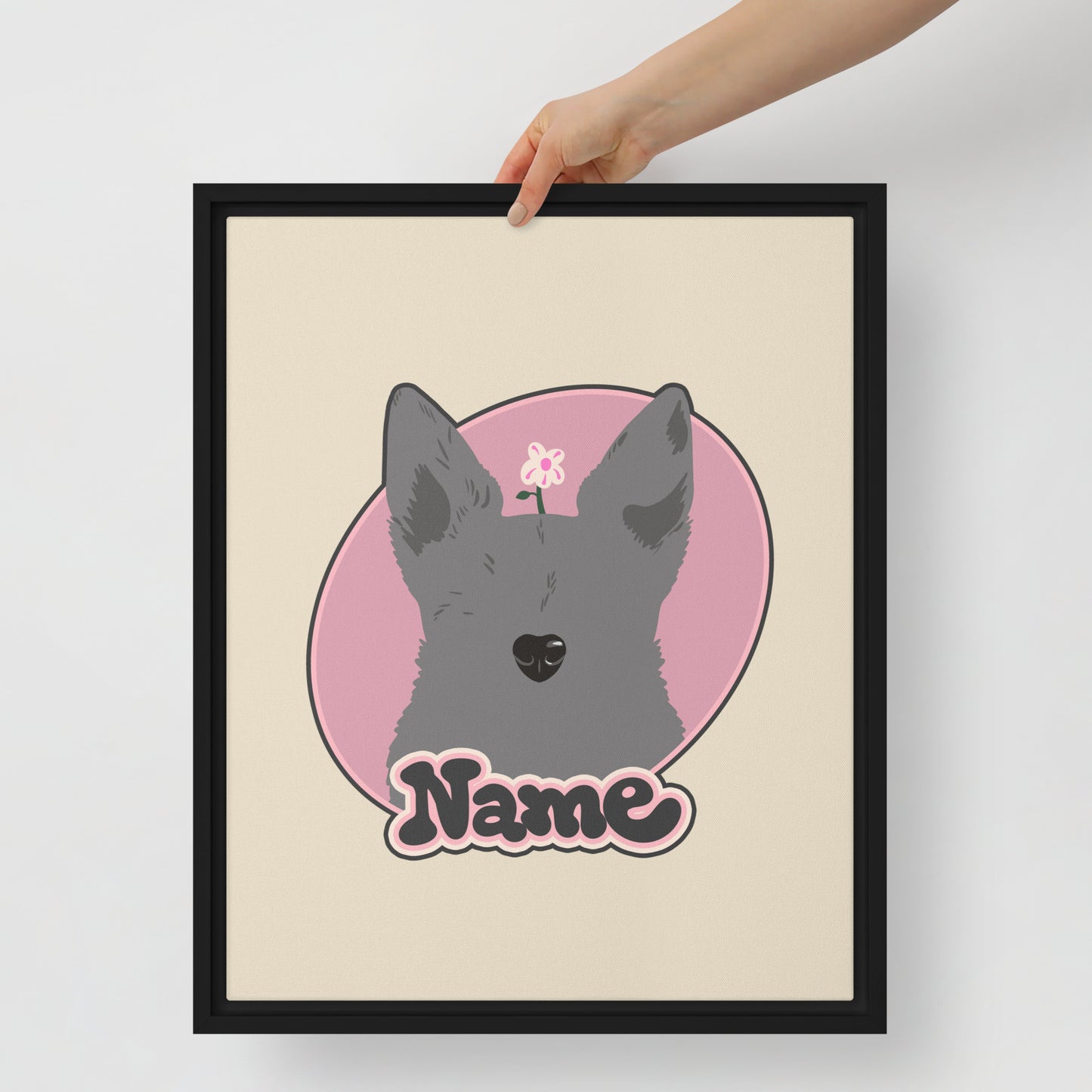 Framed Canvas Art with Your Pet Portrait