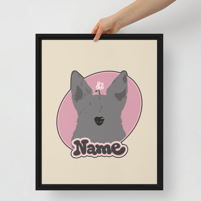 Framed Canvas Art with Your Pet Portrait