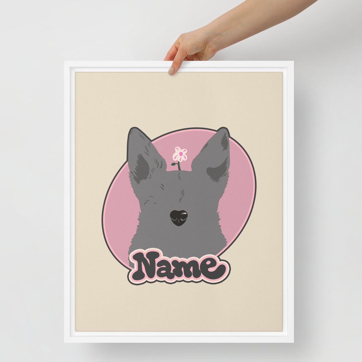 Framed Canvas Art with Your Pet Portrait