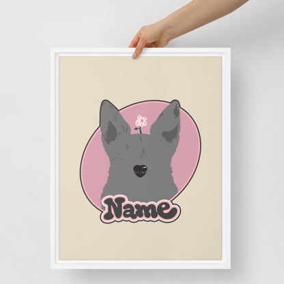Framed Canvas Art with Your Pet Portrait