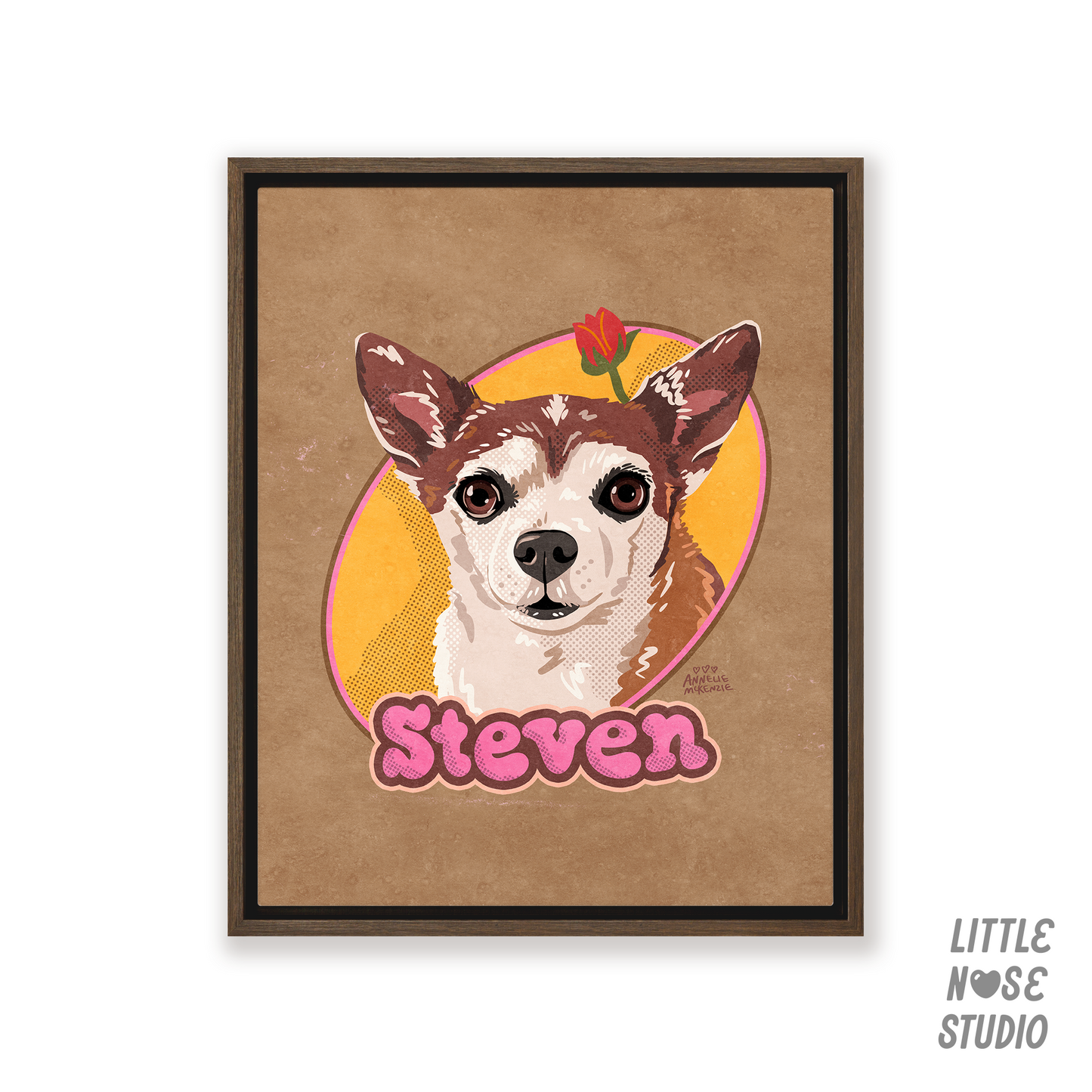 Framed Canvas Art with Your Pet Portrait