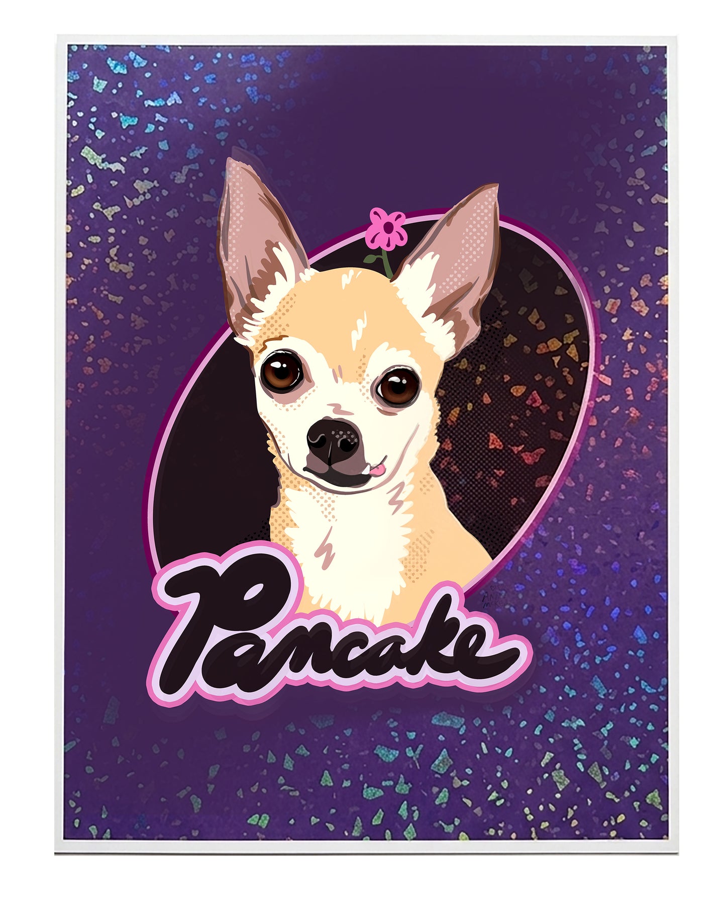 Sparkly Art Print of Your Pet Portrait