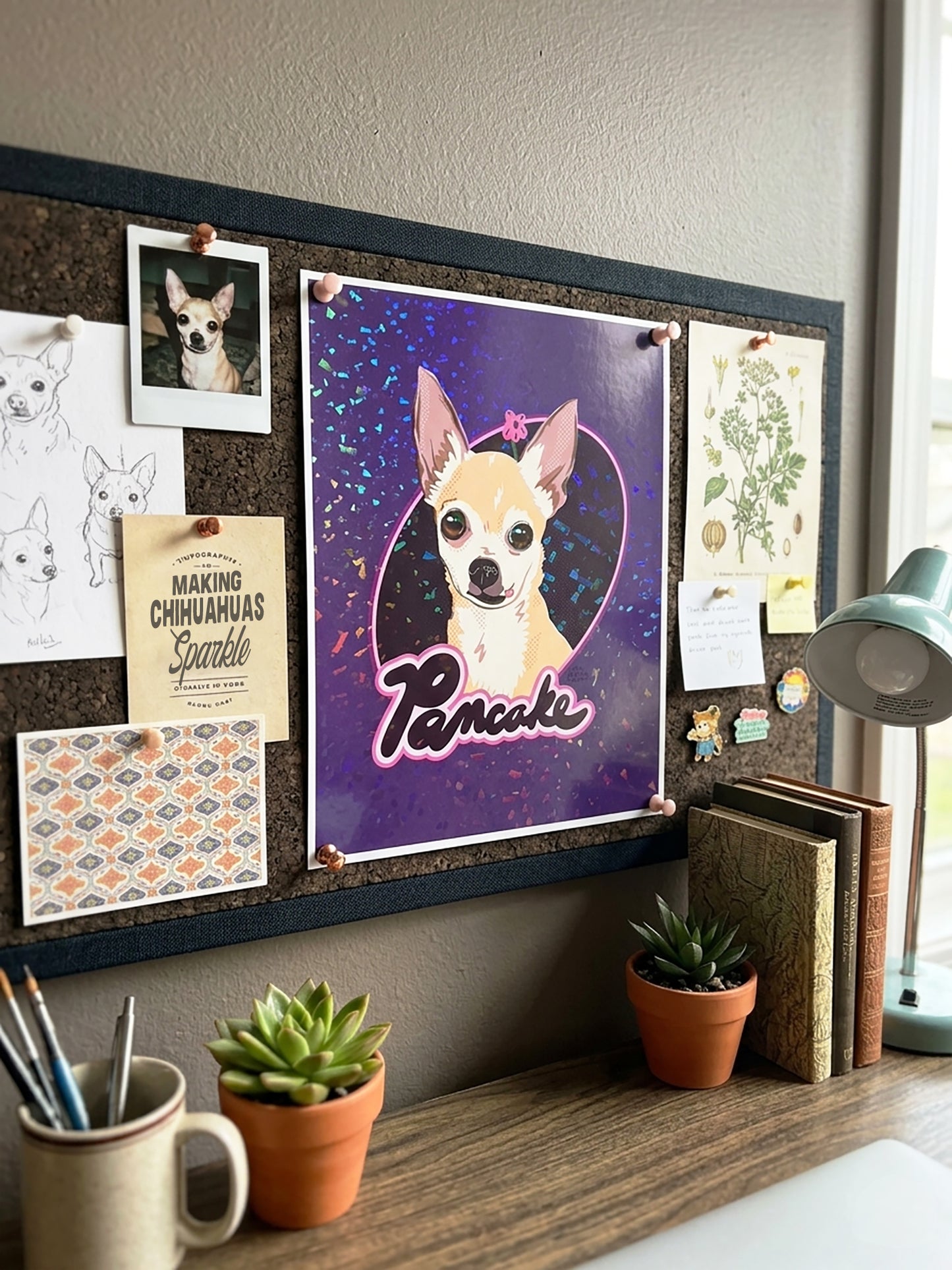 Sparkly Art Print of Your Pet Portrait