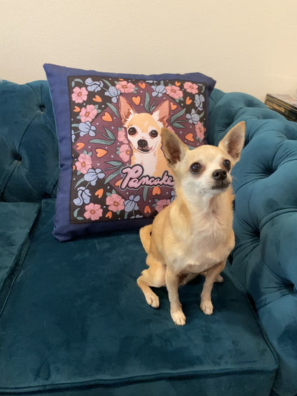 Floral Pillow with Your Portrait – Art Nouveau