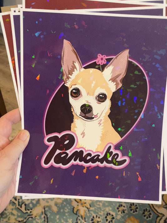 Sparkly Art Print of Your Pet Portrait