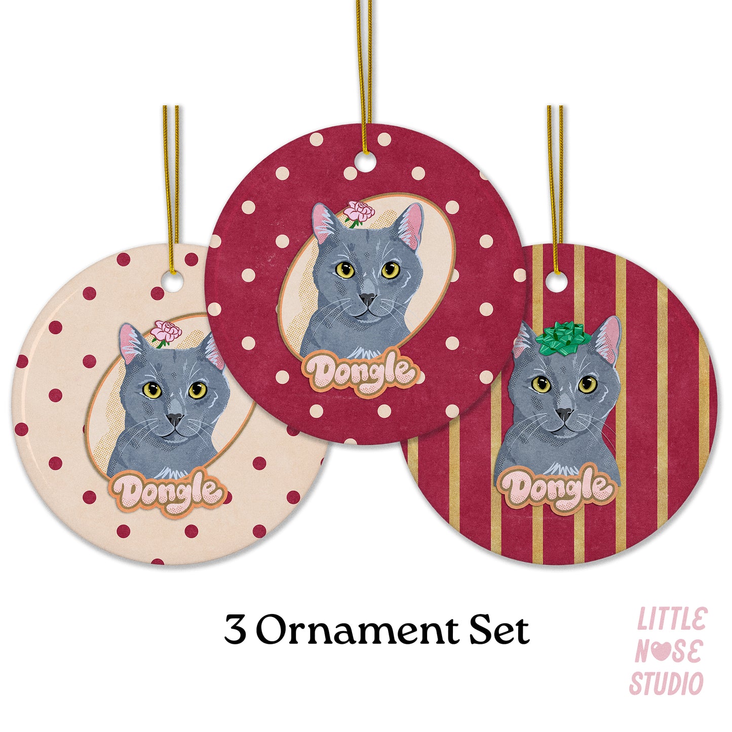 Pet Portrait Ceramic Ornament — Made from Your Finished Portrait